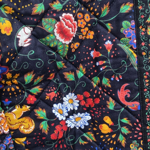Vintage Vera Bradley Tavern On The Green Quilted 100% Cotton Whimsical Jacket S - Picture 7 of 9